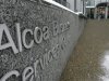 People leave the Alcoa Business Services Center in Pittsburgh