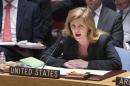 Samantha Power, the United State's ambassador to the United Nations, speaks during an U.N. Security Council emergency meeting called at Russia's request Sunday, April 13, 2014, at United Nations headquarters, to discuss the growing crisis in Ukraine. The meeting comes as the new Ukrainian government declared it would deploy armed forces to quash an increasingly bold pro-Russian insurgency in its eastern region. (AP Photo/John Minchillo)