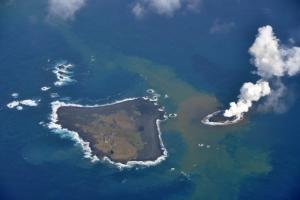 Baby Volcanic Island Eats Its Older Neighbor