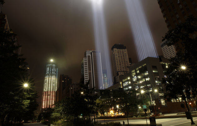 One World Trade Center, left, …