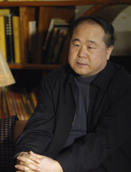 In this photo taken Tuesday Dec. 27, 2005, Chinese writer Mo Yan listens during an interview in Beijing. Mo won the Nobel Prize in literature on Thursday, Oct. 11, 2012. (AP Photo) CHINA OUT