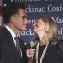Republican presidential candidate former Massachusetts Gov. Mitt Romney shares the podium with his wife Ann before addressing the Republican Leadership Conference on Mackinac Island, Mich., Saturday, Sept. 24, 2011. (AP Photo/Carlos Osorio)