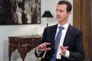 In this photo released by the Syrian official news agency SANA, shows Syrian President Bashar Assad, speaks during an interview with the Spanish news agency EFE, in Damascus, Syria, Friday, Dec. 11, 2015. The Obama administration's best-case scenario for political transition in Syria does not foresee Assad stepping down as the country's leader before March 2017, outlasting Barack Obama's presidency by at least two months, according to a document obtained by The Associated Press. (SANA via AP)