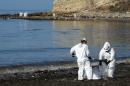 Oil slicks off California span 9 miles; cleanup underway