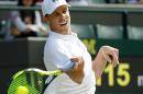 FILE - In this July 2, 2016, file photo, Sam Querrey, of the U.S., returns to Novak Djokovic, of Serbia, during their men's singles match on day six of the Wimbledon Tennis Championships in London. The guy who defeated Djokovic at Wimbledon is ready to get back to playing tennis. Querrey took some time off and now hopes to build off the Djokovic victory this week in Washington and at future events this summer. (AP Photo/Alastair Grant, File)