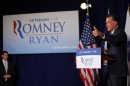 Republican presidential candidate and former Massachusetts Governor Romney speaks at American Legion Post 176 in Springfield