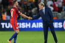 England's coach Roy Hodgson (R), with midfielder Jordan Henderson, said, "As far as I'm concerned I can't fault the effort and the work the lads put in"