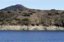 Receding water line of Lake Hodges is seen in San Diego County