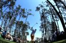 Bill Haas tees off on the 17th hole during the first round of the Masters golf tournament Thursday, April 10, 2014, in Augusta, Ga. (AP Photo/Matt Slocum)