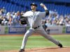 Yankees pitcher Andy Pettitte throws during their MLB American League baseball game in Toronto