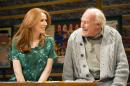 British actors Catherine Tate and Timothy West take part in a rehearsal for "The Vote" at The Donmar Warehouse theatre, London, in April 2015. Playwright James Graham has discovered something funny, absurd and precious in the simple act of voting in a British election. In "The Vote," he has assembled a star-studded cast of almost 40 that includes Judi Dench, Catherine Tate and Mark Gatiss, to play the voters, candidates and returning officers at a London polling station. (Johan Persson/Courtesy of The Donmar Warehouse via AP)