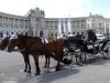 FILE - The June 23, 2010 file photo shows a Fiaker coach waiting for tourists  in front of Vienna's Hofburg palace.  Officials said Monday, Jan 23, 2012 visitors from Russia and other countries with relatively healthy economies visited Vienna in record numbers in 2011 for the Austrian capital's best year ever for tourism despite the eurozone crisis. (AP Photo/Hans Punz, file)