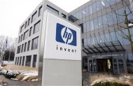 A  logo of HP is seen outside Hewlett-Packard Belgian headquarters in Diegem, near Brussels, January 12, 2010.    REUTERS/Thierry Roge