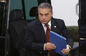 Hungary&#39;s PM Orban arrives at an EU leaders summit in Brussels