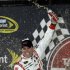 Kevin Harvick celebrates winning the Toyota Owner's 400 NASCAR Sprint Cup series auto race at Richmond International Raceway in Richmond, Va., Saturday April 27, 2013.  (AP Photo/Steve Helber)