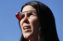 Defendant Cecilia Abadie, wearing Google Glass, arrives at a traffic court in San Diego