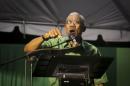 Granger, leader of Guyana's opposition APNU coalition, speaks during a rally in Georgetown