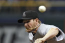 Chicago White Sox starting pitcher Chris Sale deliver to the Tampa Bay Rays during the first inning of a baseball game Monday, May 28, 2012, in St. Petersburg, Fla. (AP Photo/Chris O'Meara)
