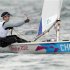 China's Xu Lijia sails during the ninth race of the Laser Radial sailing class at the London 2012 Olympic Games in Weymouth and Portland, southern England