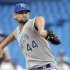 Royals pitcher Hochevar throws against the Blue Jays during their MLB American League baseball game in Toronto