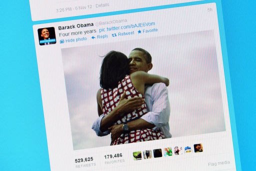 Barack Obama anunció su victoria en Facebook y Twitter el martes, en el mismo momento en que los canales de televisión comenzaban a difundir los resultados de una elección que estuvo marcada, de principio a fin, por el recurso masivo a las redes sociales. (AFP | Gabriel Bouys)