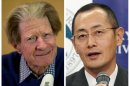 In this Monday, Oct. 8, 2012 photo combo, British scientist John Gurdon, left, speaks in London, and Japanese scientist Shinya Yamanaka, right, speaks in Kyoto after they were named winners of the 2012 Nobel Prize in medicine for discovering that mature, specialized cells of the body can be reprogrammed into stem cells — a discovery that scientists hope to turn into new treatments. (AP Photo/Matt Dunham, left; Kyodo News, right) JAPAN OUT, MANDATORY CREDIT, NO LICENSING IN CHINA, FRANCE, HONG KONG, JAPAN AND SOUTH KOREA