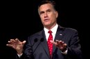 Republican presidential candidate, former Massachusetts Gov. Mitt Romney speaks at Lawrence University in Appleton, Wis., Friday, March 30, 2012. (AP Photo/Steven Senne)