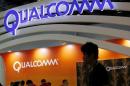 Qualcomm's logo is seen at its booth at the Global Mobile Internet Conference (GMIC) 2015 in Beijing