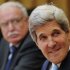 John Kerry, en primer plano junto a su homólogo palestino, Riyad al Maliki, en una reunión de la Liga Árabe en Amán