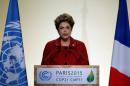 Brazil's President Rousseff delivers a speech during the opening session of the World Climate Change Conference 2015 (COP21) at Le Bourget