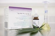 In this undated photo provided by GW Pharmaceuticals, a sample of the drug Sativex is shown. Sativex contains marijuana’s two best known components_delta 9-THC and cannabidiol_and already has been approved in Canada, New Zealand and eight European countries for relieving muscle spasms associated with multiple sclerosis. (AP Photo/ GW Pharmaceuticals)