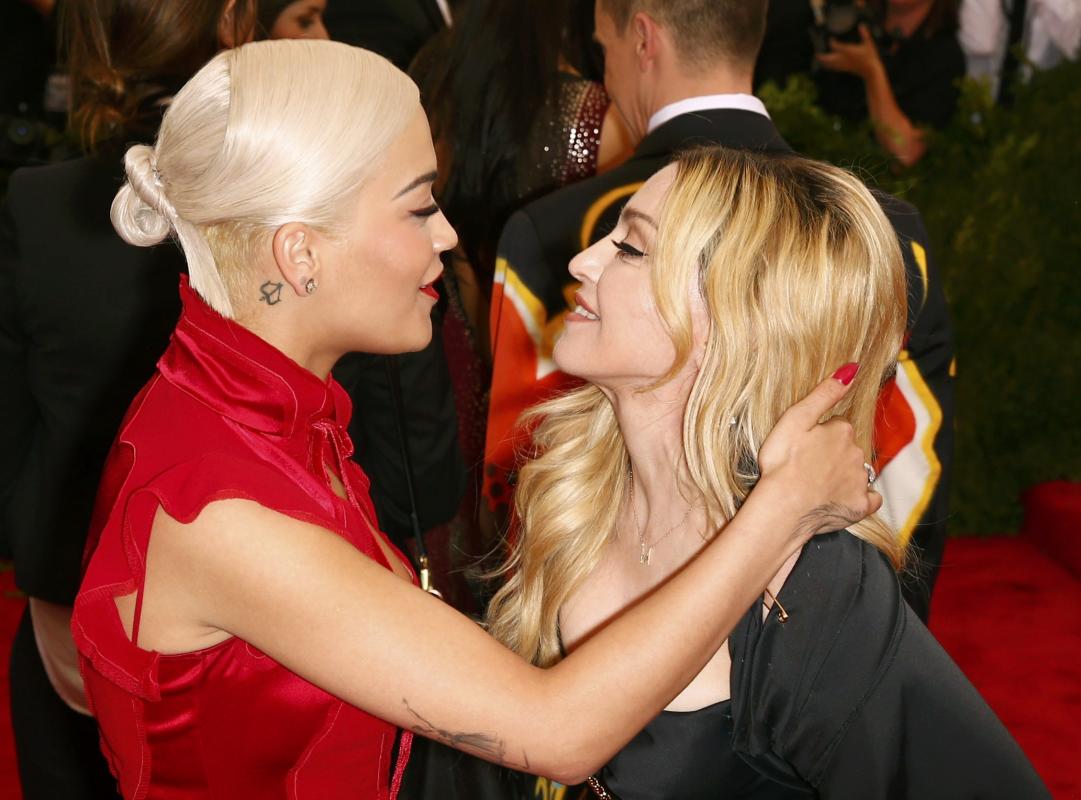 Madonna and Rita Ora arrive at the Metropolitan Museum of Art Costume Institute Gala 2015 celebrating the opening of &quot;China: Through the Looking Glass,&quot; in Manhattan