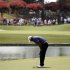 Tiger Woods reacts after missing a putt on the fourth hole during the second round of the PGA Championship golf tournament Friday, Aug. 12, 2011, at the Atlanta Athletic Club in Johns Creek, Ga. (AP Photo/Matt Slocum)