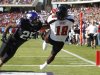 Texas Tech wide receiver Eric Ward catches a touchdown pass against TCU cornerback Kevin White (25) during the first half of an NCAA college football game, Saturday, Oct. 20, 2012, in Fort Worth, Texas. (AP Photo/LM Otero)