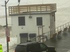 Raw Video: Waves wash away NY guard tower