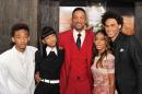 Jaden Smith, Willow Smith, Will Smith, Jada Pinkett Smith and Trey Smith attend the "After Earth" premiere at Ziegfeld Theater on May 29, 2013 in New York City