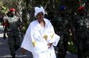 Gambia's Vice President Isatou Njie-Saidy arrives for the international mediation on Gambia election conflict in Banjul