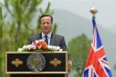 Britain's Prime Minister David Cameron speaks during a news conference with his Pakistani counterpart Nawaz Sharif in Islamabad