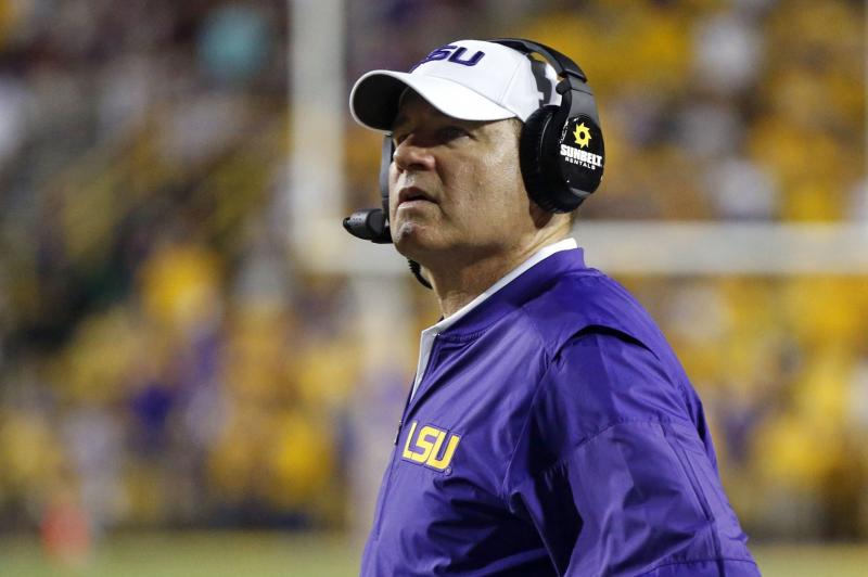 Les Miles was fired after LSU opened the season 2-2. (AP)