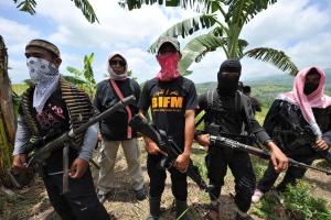 Members of the breakaway Muslim separatist group Bangsamoro &hellip;