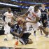 UNC-Asheville's Jaron Lane (5) and Syracuse's Baye Keita (12) battle for a loose ball in the first half of an East Regional NCAA tournament second-round college basketball game on Thursday, March 15, 2012, in Pittsburgh. (AP Photo/Keith Srakocic)
