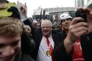 Toronto Mayor Ford celebrates Team Canada's gold medal win over Sweden in the men's ice hockey gold medal game at the Sochi 2014 Winter Olympic Games, in Toronto