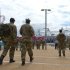 Soldiers are shown around the site of the London 2012 Olympics