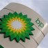 A British Petroleum logo is seen at a petrol station in south London