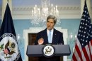 US Secretary of State John Kerry speaks about the situation in Syria in Washington, DC, on August 30, 2013