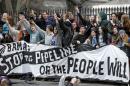 People protest against the XL Pipeline outside the White House in Washington, Sunday, March 2, 2014. (AP Photo/Susan Walsh)