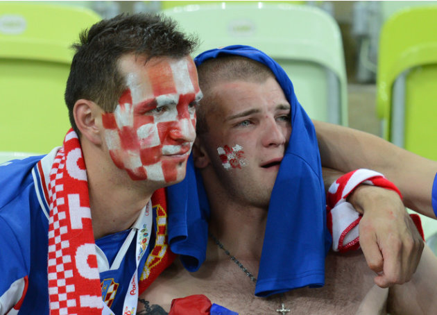 Fans Of Croatia's National Football Team  React At The End Of The Euro 2012 Football Championships AFP/Getty Images