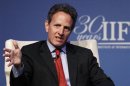 U.S. Treasury Secretary Geithner speaks at the Institute of International Finance's annual meeting in Tokyo