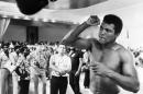 Muhammad Ali at a training session in Kinshasa in 1974 ahead of his world heavyweight fight against George Foreman
