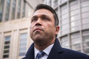 U.S. Representative Michael Grimm of New York at a news conference after his guilty plea at the Brooklyn federal court in New York